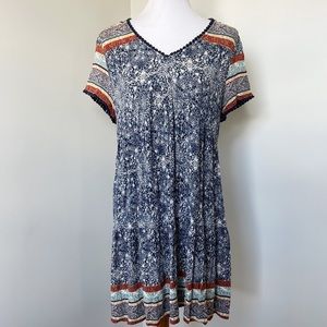 KNOX ROSE Boho Floral Shift Dress Size XL